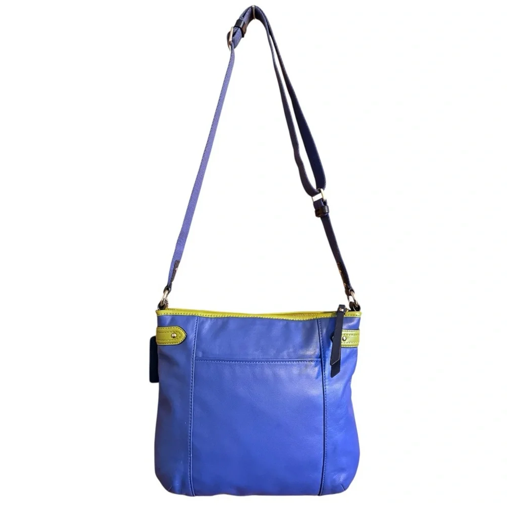 Coach Daisy Spectator Blue & Lime Leather Crossbody Bag F28940 - Picture 4 of 16